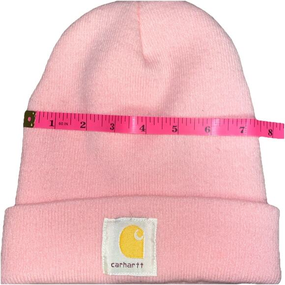 Carhartt Knit Cuffed Logo Beanie Pink One Size Fits All - Picture 6 of 6